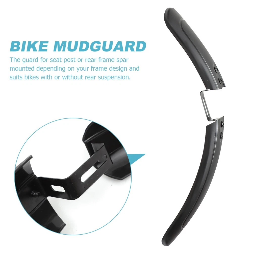 Universal Black Mud Guard for Mountain Bike with Or Without Suspension