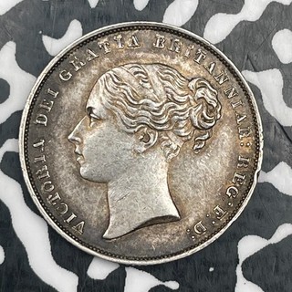 1852 Great Britain Victoria 1 Shilling Lot#DS825 Silver! Nice!