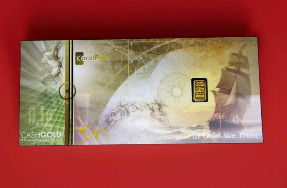 BARRAS DE OURO 24K KARAT NADIR 1/10 GRAMA BARRA DE OURO 999,9 BARRAS DE OURO KARATPAY CASHGOLD - Imagem 2 de 2