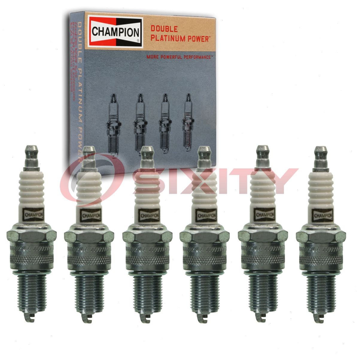 6 pc Champion Double Platinum Spark Plugs for 1960-1965 GMC 1000 Series 3.8L fi