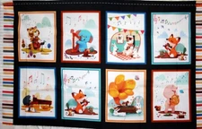 WOODLAND MUSICANS PANEL FROM MICHAEL MILLER - 100% COTTON FABRIC