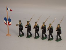 PLOMB  CBG-MIGNOT  FAB 1960  CHASSEURS A PIED 1900  - 5 DEFILANTS + DRAPEAU BB10