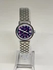 Vintage Timex Electric Women’s Watch Purple Dial Date New Battery Running