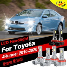 Car LED Headlight 6000K High Low Beam Fog Light 12V For Toyota 4Runner 2010-2020