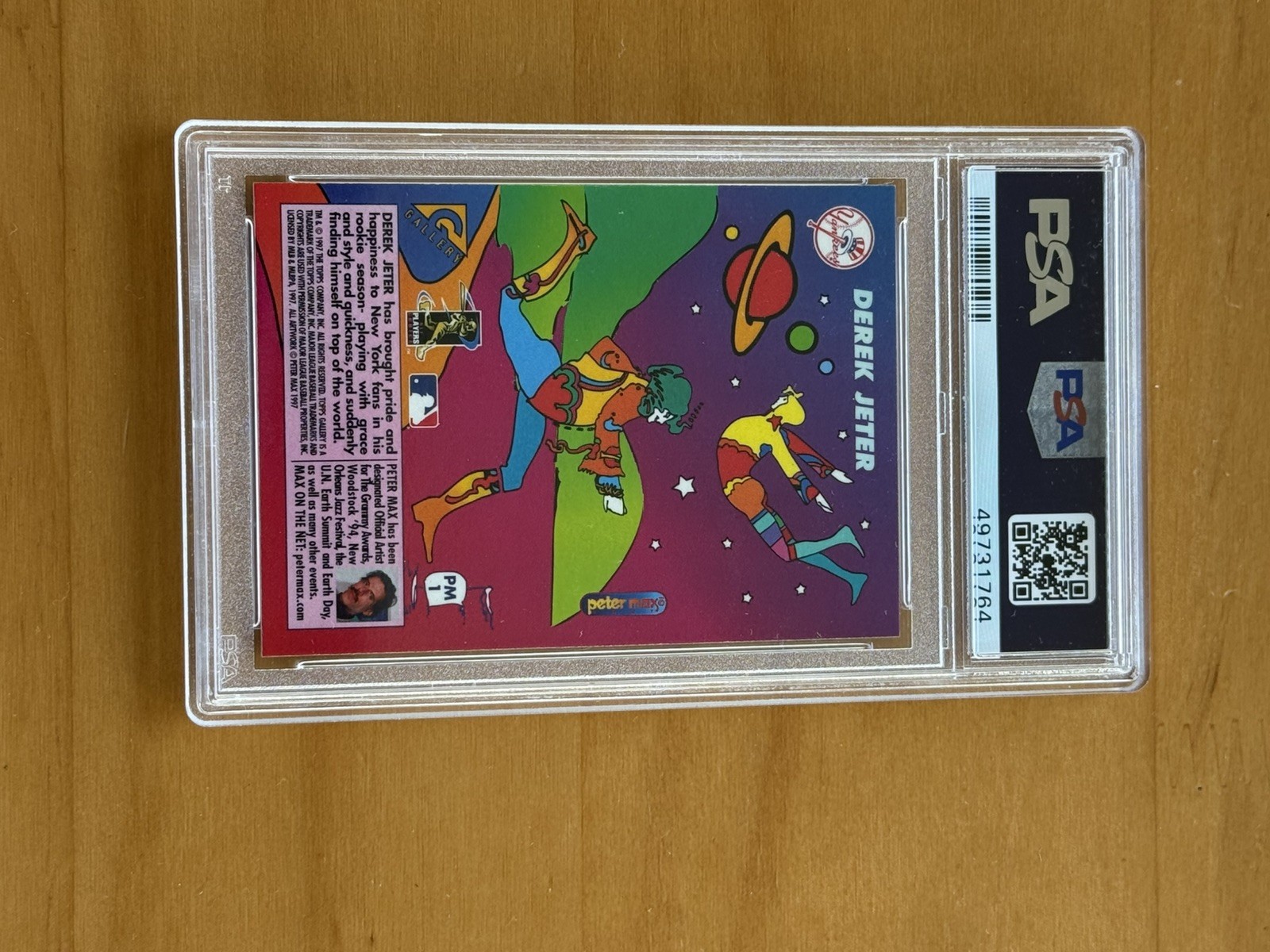 1997 Derek Jeter Topps Gallery Peter Max Serigraph PM1 PSA 8 Yankees HOF  view 2