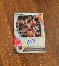 D.J. Funderburk 2021 Prizm Draft Picks Silver Rookie Auto DP-DJF Wolfpack RC