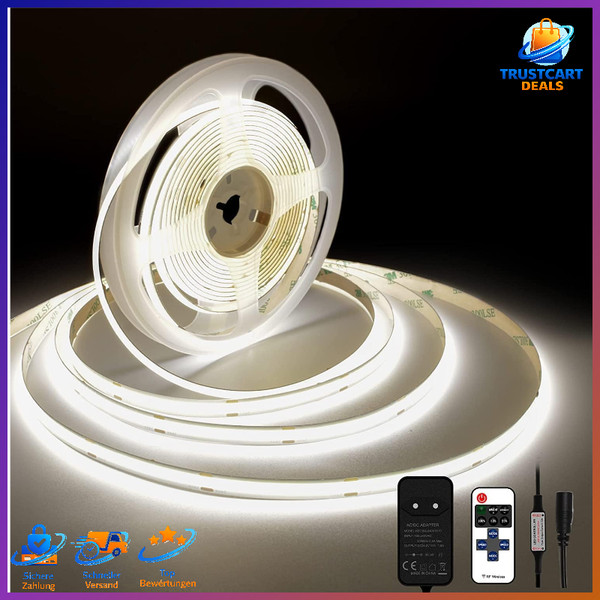 Led Streifen 10M 4000K Dimmbar Mit Fernbedienung 24V Beleuchtung FüR Zuhause-image
