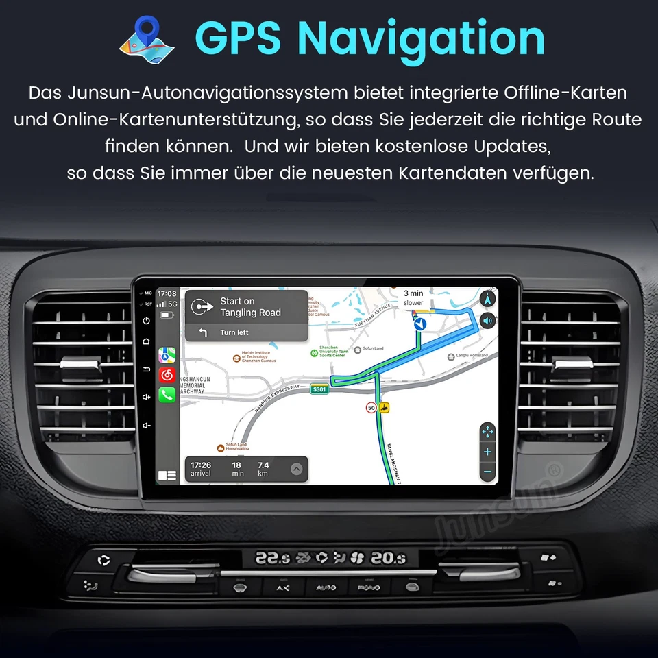 2+64GB Android Radio Navi Carplay Bluetooth WIFI DAB+ FM Für Citroen Junmpy - Bild 4 von 4
