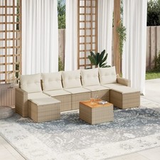 Gartenmöbel Sofa Garten Garnitur Lounge Sitzgruppe 8-tlg. Poly Rattan vidaXL