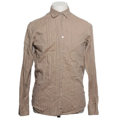 Massimo Dutti, Hemd, Größe: M, Beige, Baumwolle, Fischgräte, Herren #pVu