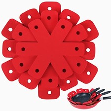 Pan Protectors for Stacking, Red 8 Pack Felt Pan  Assorted colors