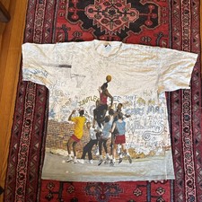 VTG 90s NIKE JORDAN 1999 PLAYGROUND ALLOVER PRINT AOP T-SHIRT Sz XXL MADE IN USA