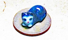 Casa de Muñecas Gato Negro Mascota Cerámica Gatito Animal Escala 1:12 Adorno ZE tumdee