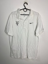 NIKE ROGER FEDERER RF TENNIS POLO WHITE SHIRT SIZE L ADULT