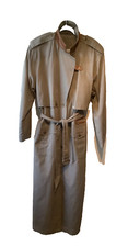 Vintage together Women's Trench Coat 80's Military-style Army 12 Tall