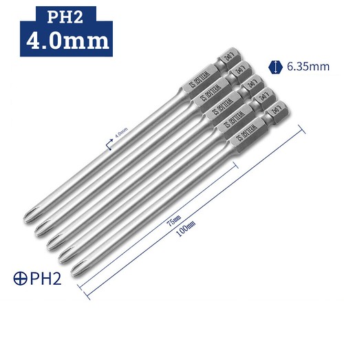 Magnetic Phillips Screwdriver Bits Set PH00 PH0 PH1 PH2 1/4" Hex Shank Drive - Picture 31 of 37