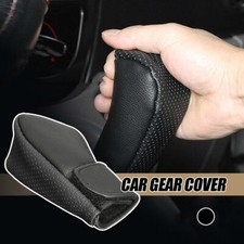 Car Gear Hand Shift Knob Cover Pu Handbrake Non Slip Protector Accessories Black