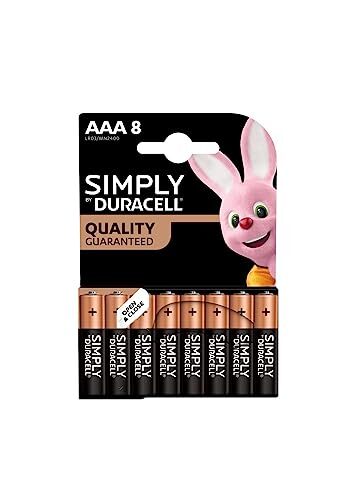 8X Duracell AAA Simply (1 Blister Da 8 Batterie) 8 Pile Mini Stilo (H2b)