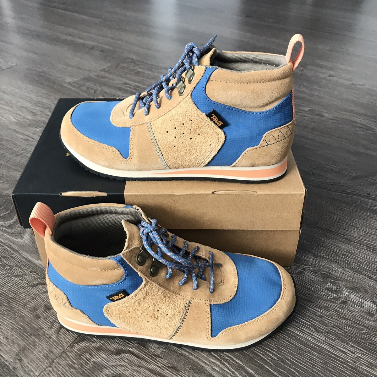 Teva Highside 84 Mid Women's Sz Tan Blue Lace-Up Sneaker