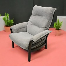 Ercol Saville Easy Chair Armchair Dark Finish Grey Upholstery FREE UK Delivery*