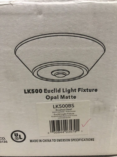 Emerson Euclid  Fan Light Fixture BRUSHED STEEL  - LK500BS