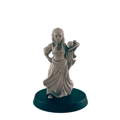 Half Orc Female Waitress- Everyday Folk - Minis - EC3D - - Dungeons & Dragons - 