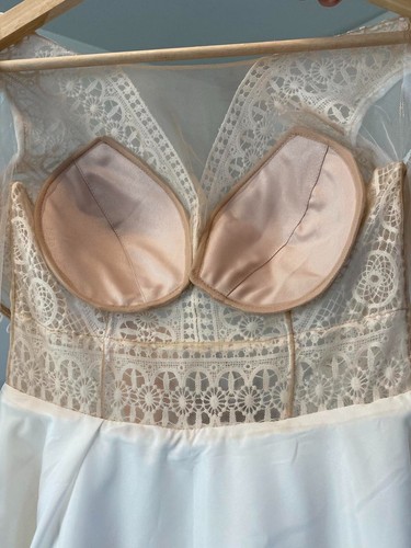 Boho Gr. 6 A-Linie Hochzeit Elfenbein Tüll Langarm Brautkleider ohne Schleppe Kleid - Bild 4 von 6