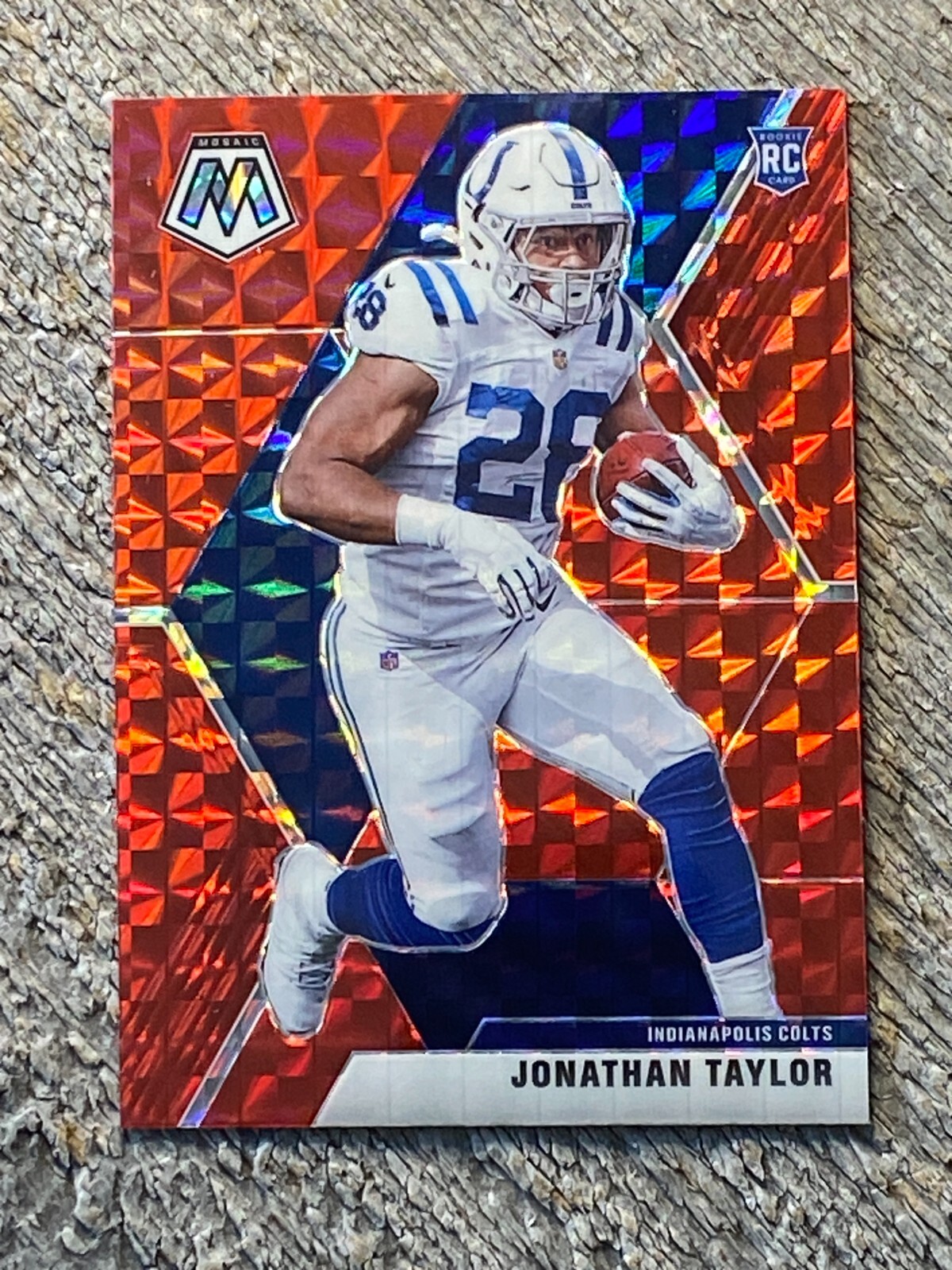 JONATHAN TAYLOR 2020 PANINI MOSAIC #216 COLTS Red PRIZM ROOKIE RC "B"