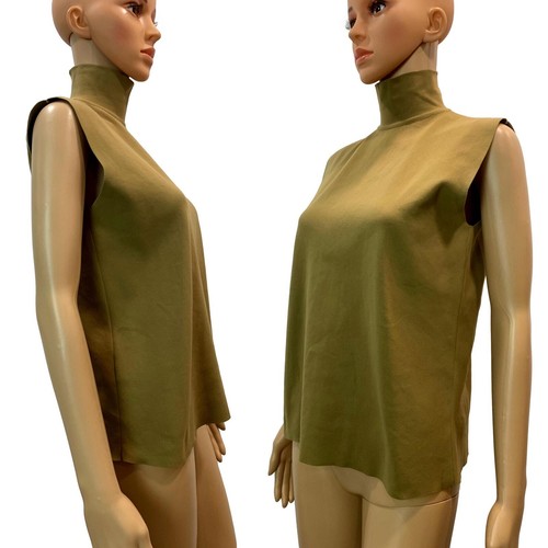 Top vintage Marni sin mangas cuello alto | Mod Chic verde musgo | 46 - Imagen 7 de 10