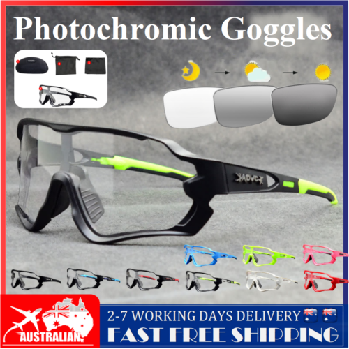 Unisex Photochromic Goggles Cycling Sunglasses Sport Road Mountain Bike Glasses - Picture 1 of 28