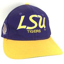 Vtg LSU Tigers Cap Script Spell Out Hat Logo Sports Specialties Snapback NCAA