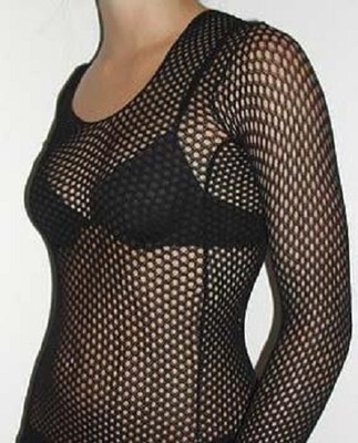 NEW FISHNET CROCHET TOP DANCE WEAR ROCK PUNK GOTHIC 13 COLOURS FAST FREE POST 