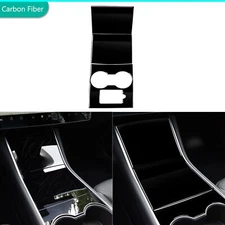 Piano Black Console Gear Shift Box Panel Cover Trim For Tesla Model 3 2017-2021