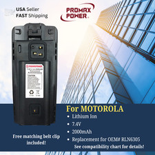 Li-Ion RLN6305 Replacement Battery for Motorola Radios CP110, RDM2070D, RLN6308