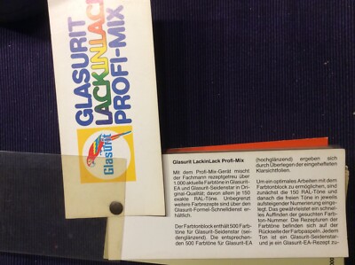 Glasurit Lack inLack Profi Mix Farbtonblock mit Ral Karte und Rezepturen Rarität