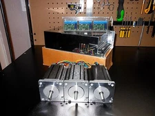 Gecko G251X 3 Drivers & 48v 12.5a Power Supply & 3 300oz in Dual Shaft Steppers