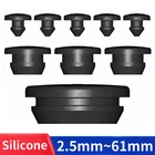 Black Snap-On Hole Plug Silicone Rubber Blanking Seal Bung Pipe Tube 2.5mm-61mm