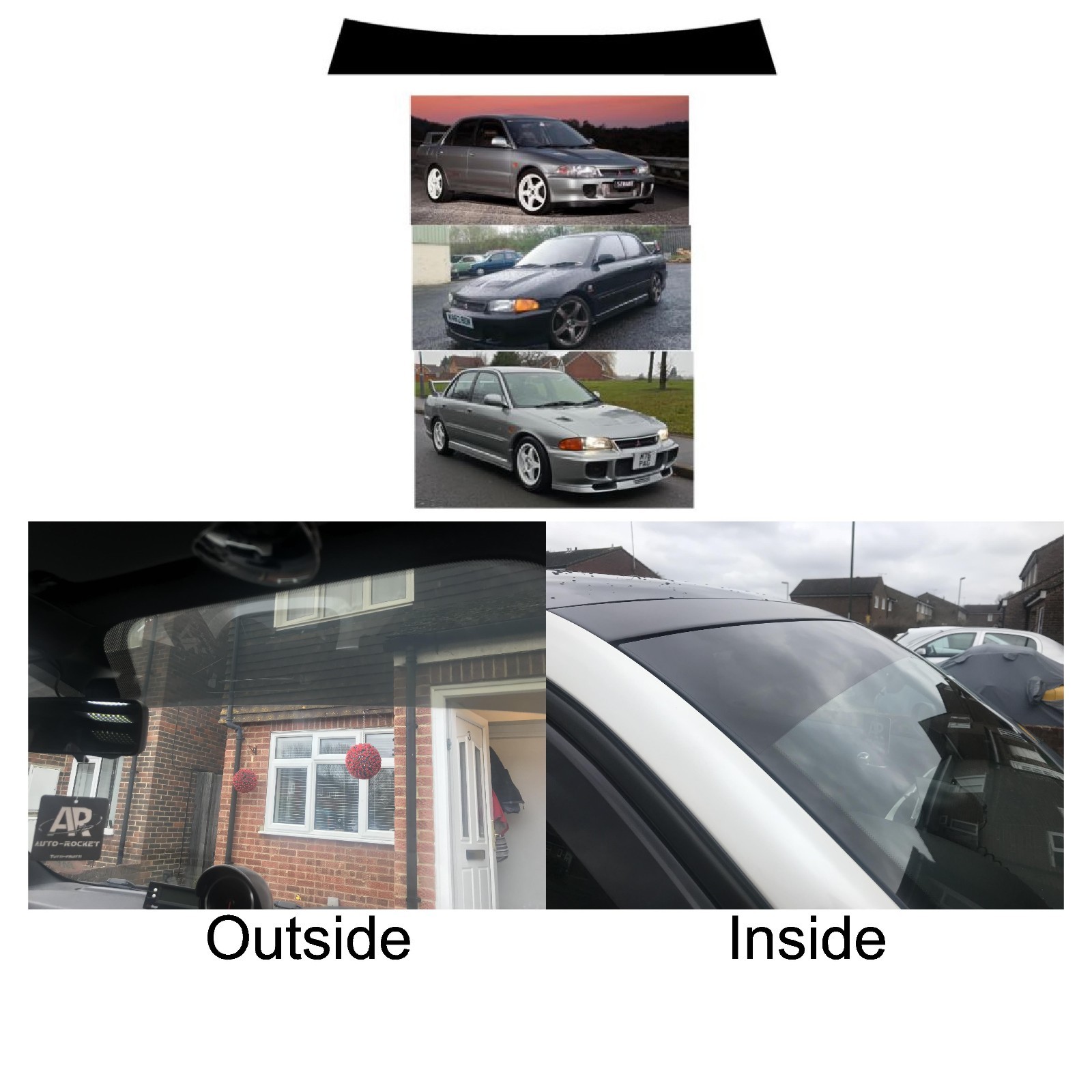 Mitsubishi Sunstrip for an Evo 1 2 3 I II III -  pre cut, Easy Fit Window Tint