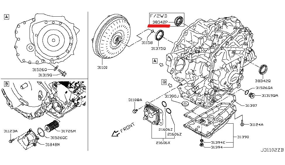 Genuine Right Gearbox Seal for NISSAN 383423WX0D for sale online  