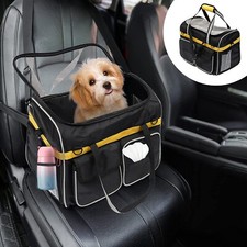 2 in 1 Portable Pet Car Seat with Seat Belt, Pet Carrier Bag with Storage Pocket