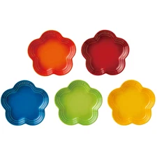 Le Creuset Flower Plate Dish Rainbow 5 Color Set 23 x 23 x 2 cm Japan NEW