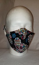 Handmade Adult Sugar Skulls Cloth Face Mask Cotton Reusable Washable