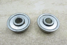 QTY 2  Flanged Wheel Bearing 3/8 ID Bore, 1-1/8 OD, 1 1/4 FD Flange Diameter