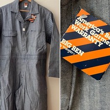 Vtg NEW Wrangler Coveralls Big Ben Herringbone Mens 70s Deadstock 42 Short USA