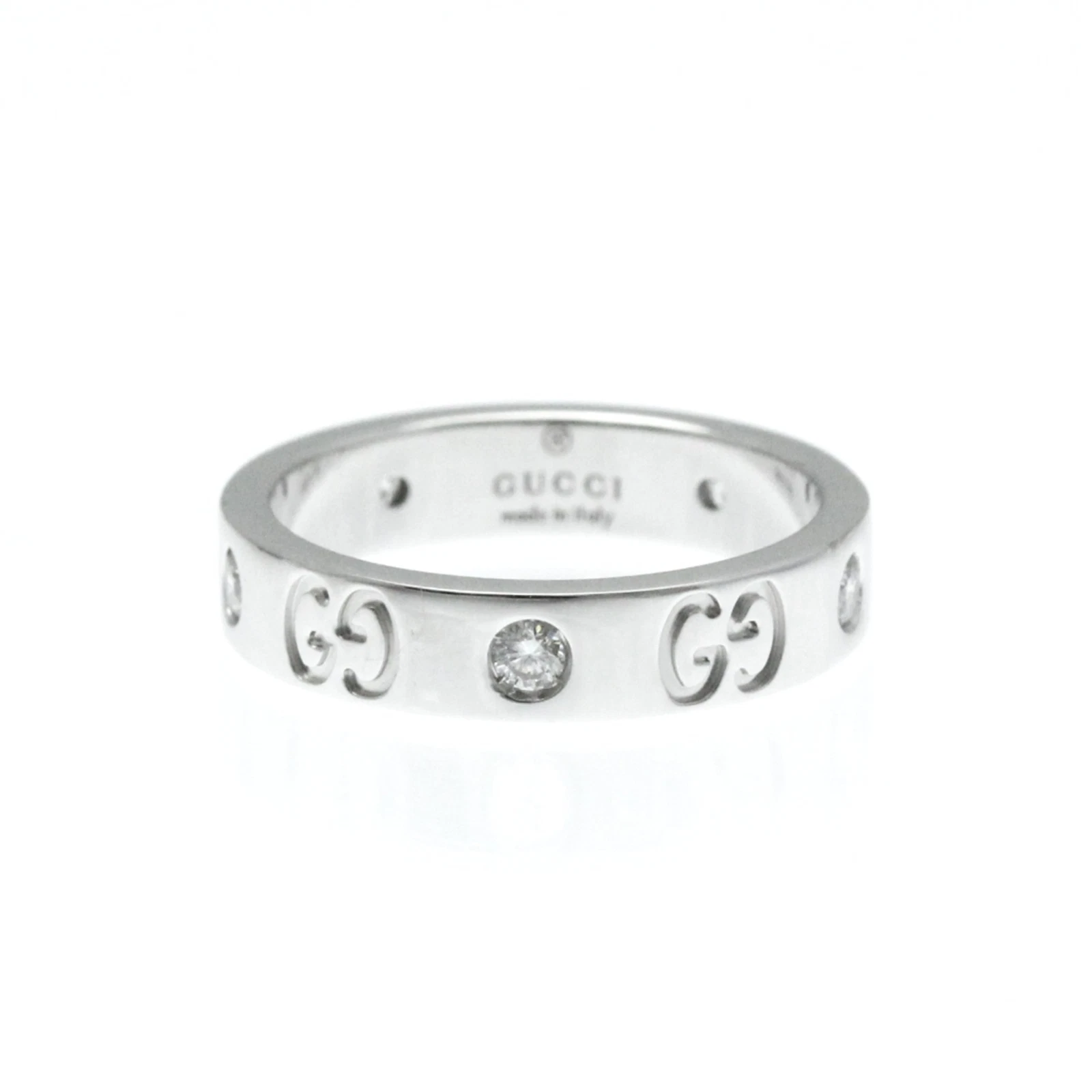 Bague Gucci Icône Argent Or Blanc Bijoux Authentique