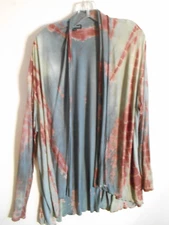 Greater Good Womens 2X Green Rust Tie Dye Sweater Lagenlook Grandma Core Hippy