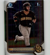 2022 Bowman Brandon Valenzuela Chrome Prospects #BCP-28 San Diego Padres