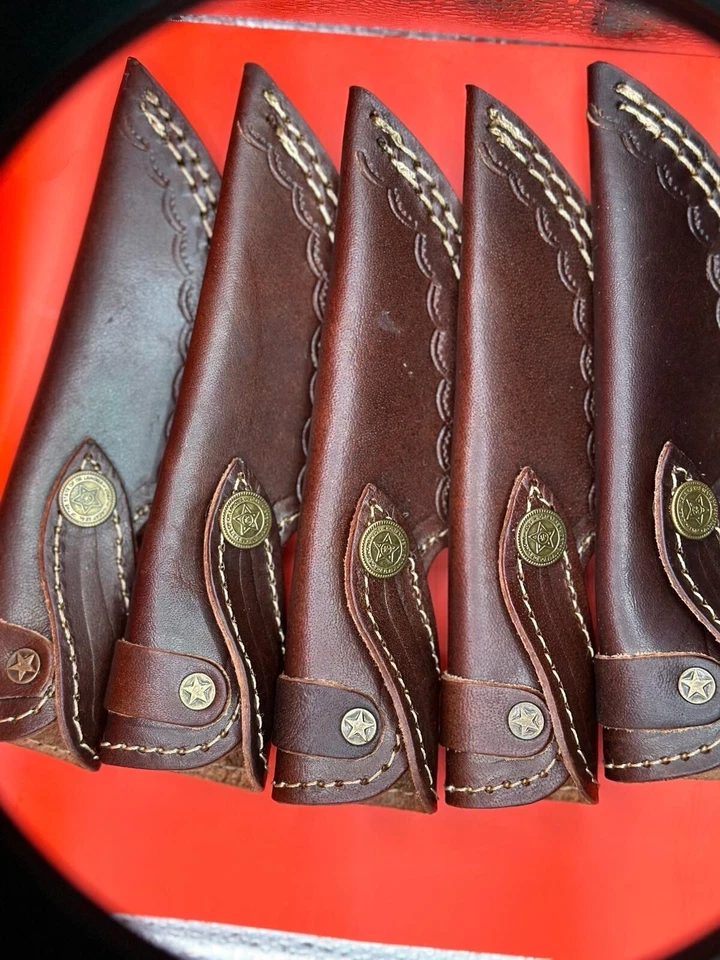 Lot Of 5 Sheaths Handmade Fixed Blade Knife Sheath Knives Holster Case - Image 2 of 4