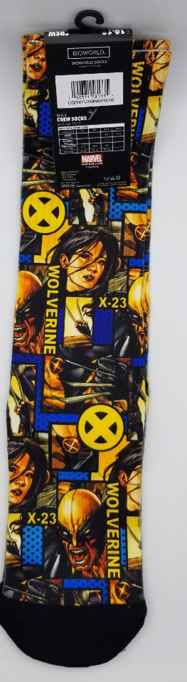 BIOWORLD CREW SOCKS 10-13 MARVEL COMIC X-MEN WOLVERINE X-23 1 PAIR image 2