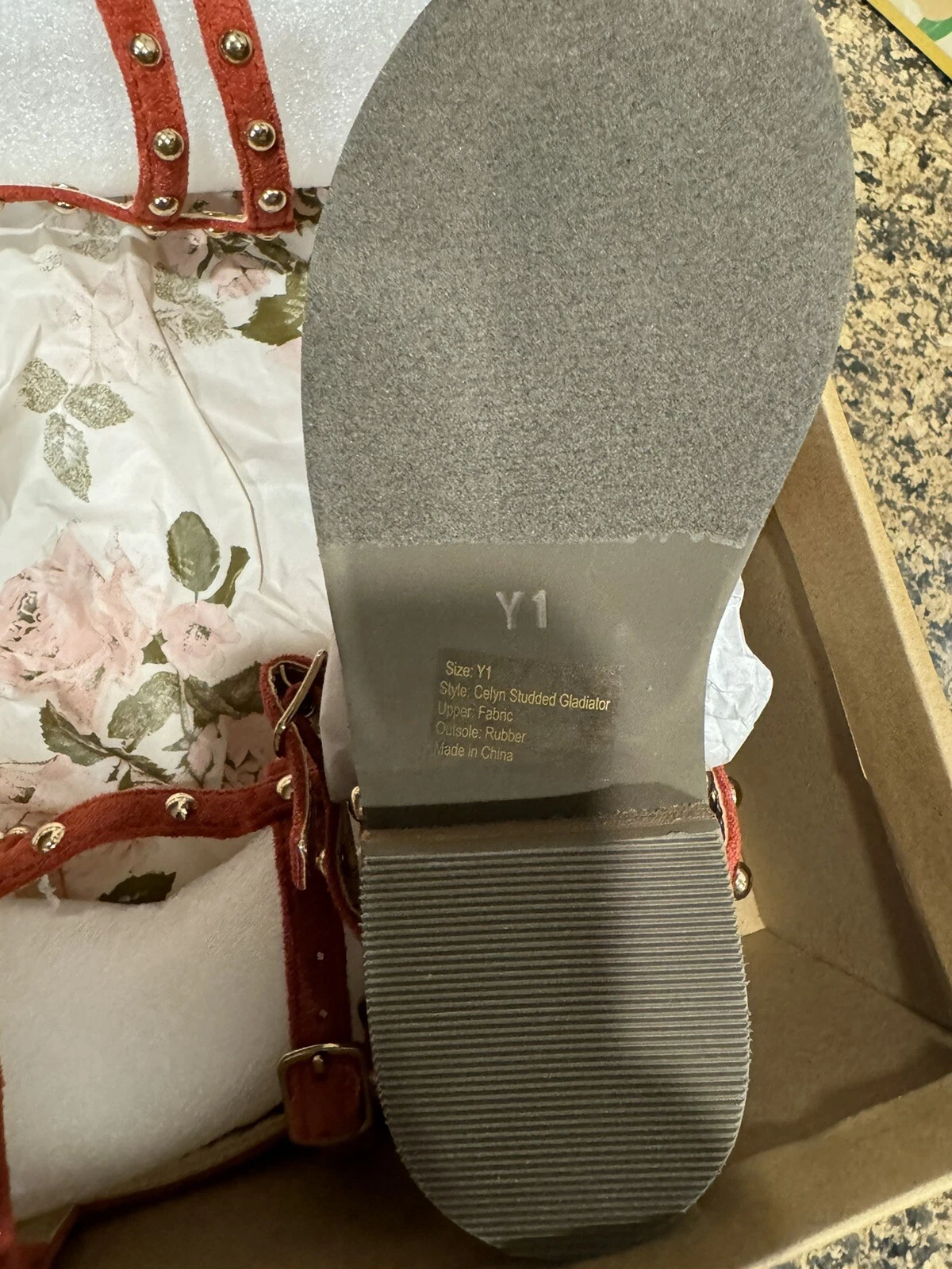 JoyFolia Celine Gladiatore con borchie Mesa Rose Y1 Ragazze